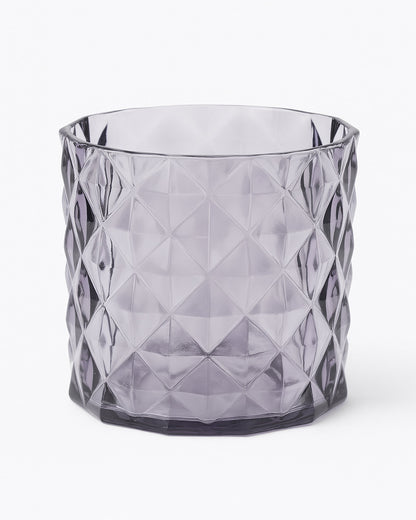 Acrylic Tealight Candle Holder – Diamond Cut Votive for Home Decoration, Diwali, Wedding & Festive Lighting – Decorative Table Centerpiece, Amber, set of 2