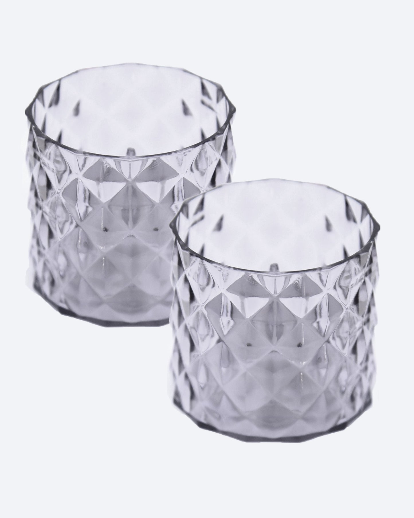 Acrylic Tealight Candle Holder – Diamond Cut Votive for Home Decoration, Diwali, Wedding & Festive Lighting – Decorative Table Centerpiece, Amber, set of 2