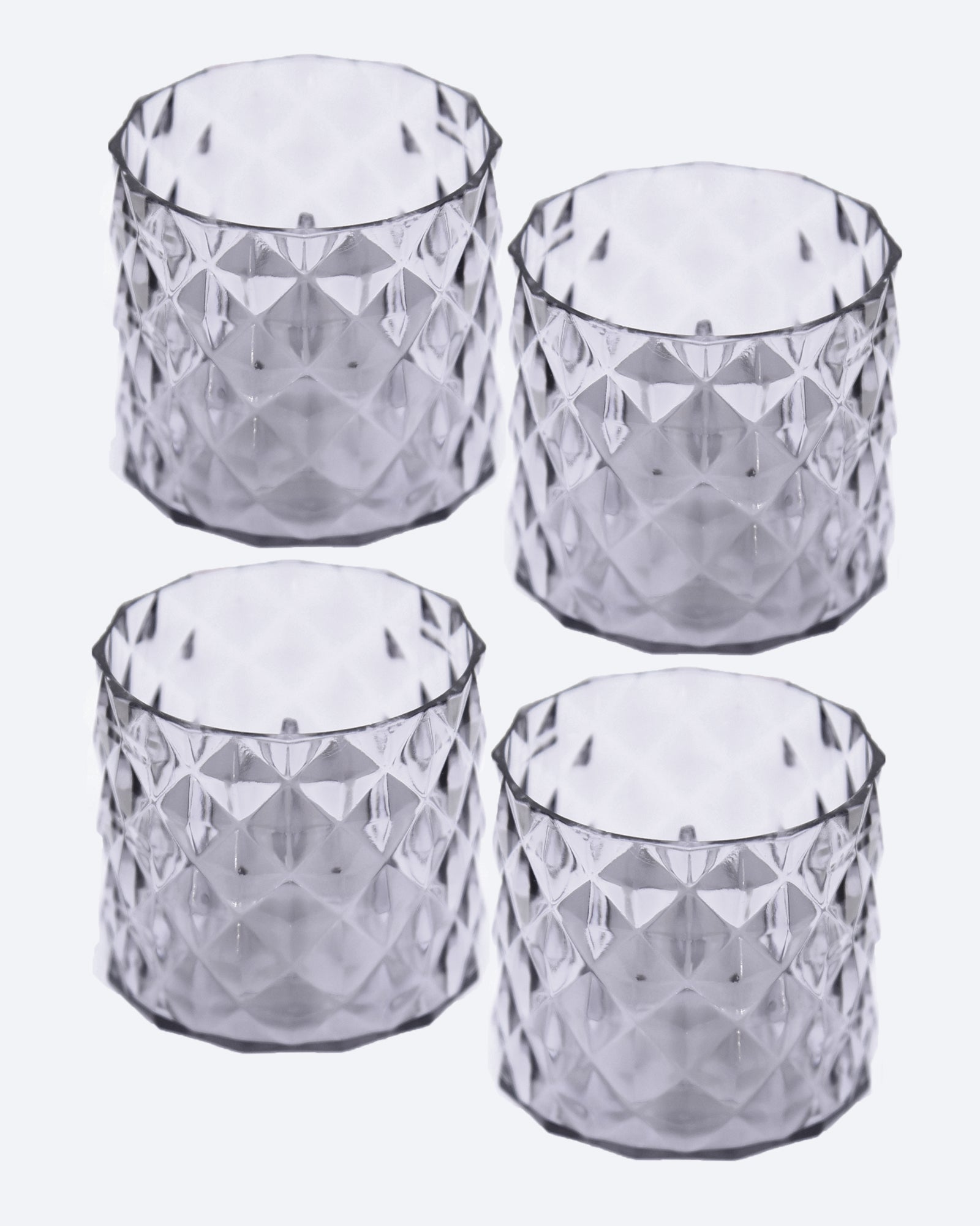 Acrylic Tealight Candle Holder – Diamond Cut Votive for Home Decoration, Diwali, Wedding & Festive Lighting – Decorative Table Centerpiece, Amber, set of 2