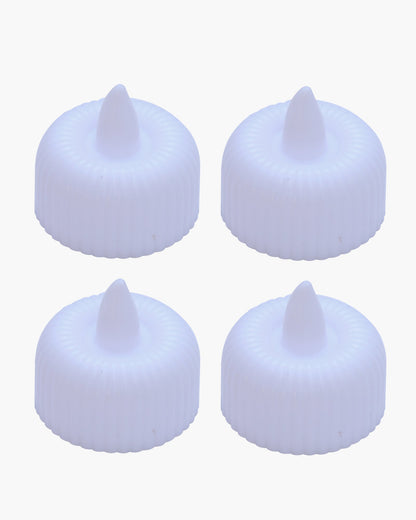 LED Tealight Candles – Warm White Flickering Flameless Lights for Home Décor, Diwali, Weddings & Parties, Battery Operated (Pack of 4)