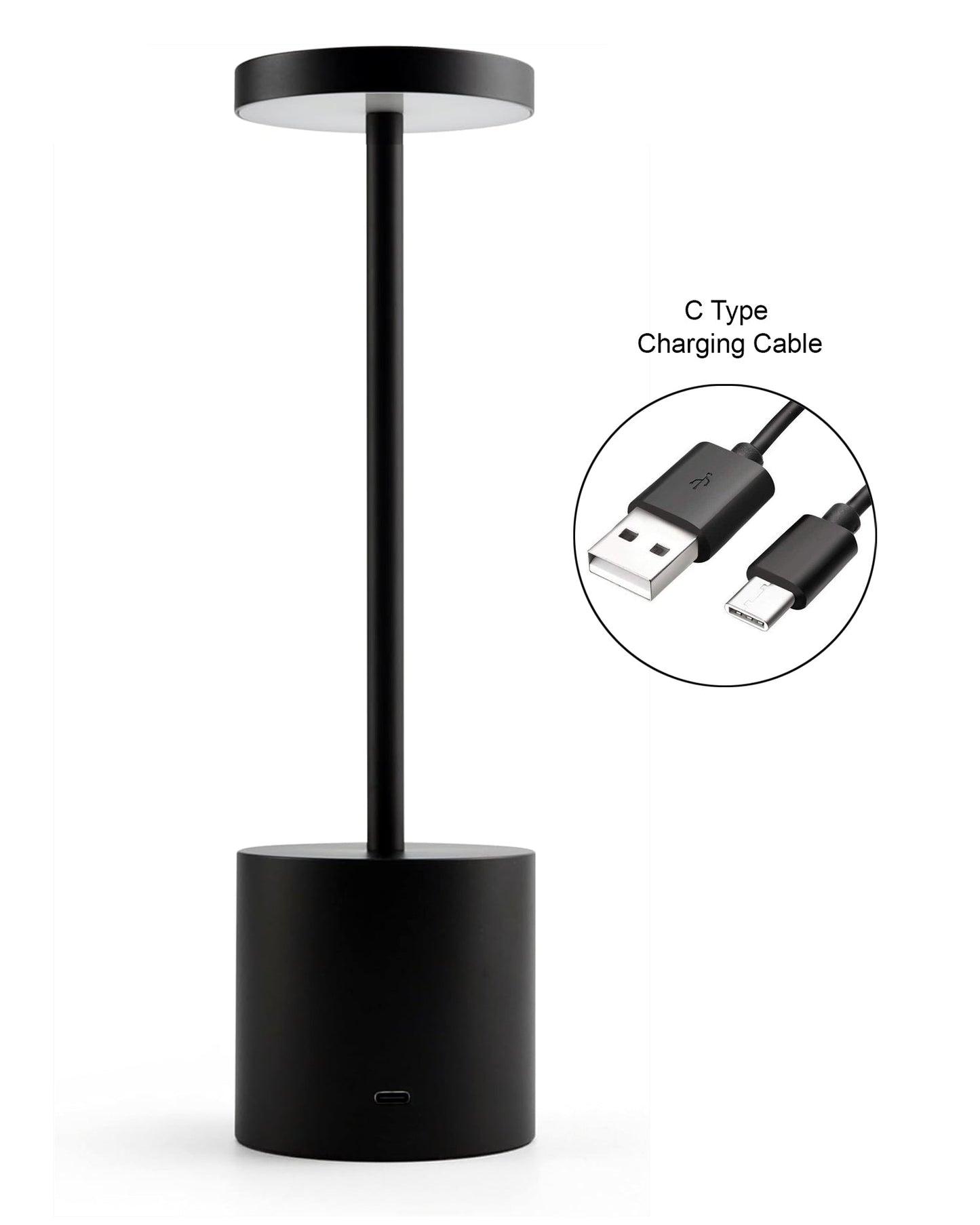 Table Lamps Rechargeable Set of 1, Portable LED Desk Lamp, Battery Powered Wireless Table Light, LED Cordless Desk Lamp, Wireless Portable Desk & Bedside Lamp for Home, Café & Restaurant
