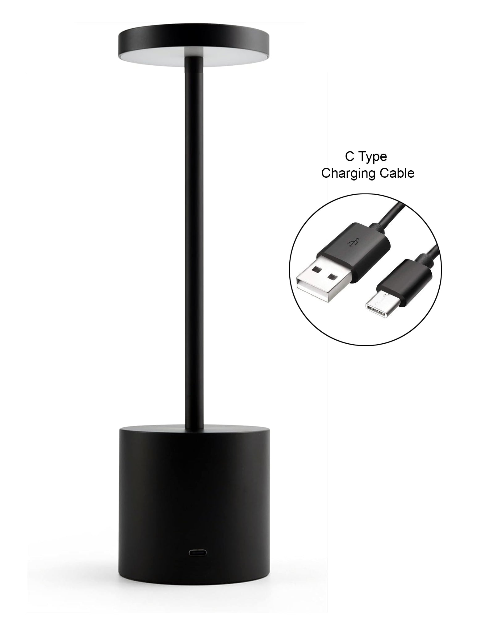 Table Lamps Rechargeable Set of 1, Portable LED Desk Lamp, Battery Powered Wireless Table Light, LED Cordless Desk Lamp, Wireless Portable Desk & Bedside Lamp for Home, Café & Restaurant