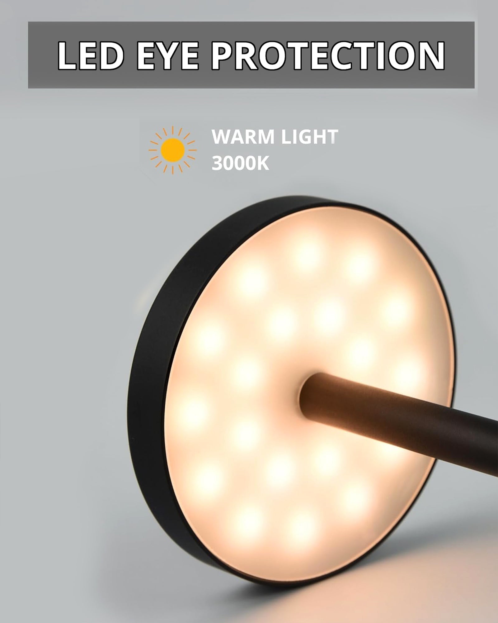 Table Lamps Rechargeable Set of 1, Portable LED Desk Lamp, Battery Powered Wireless Table Light, LED Cordless Desk Lamp, Wireless Portable Desk & Bedside Lamp for Home, Café & Restaurant