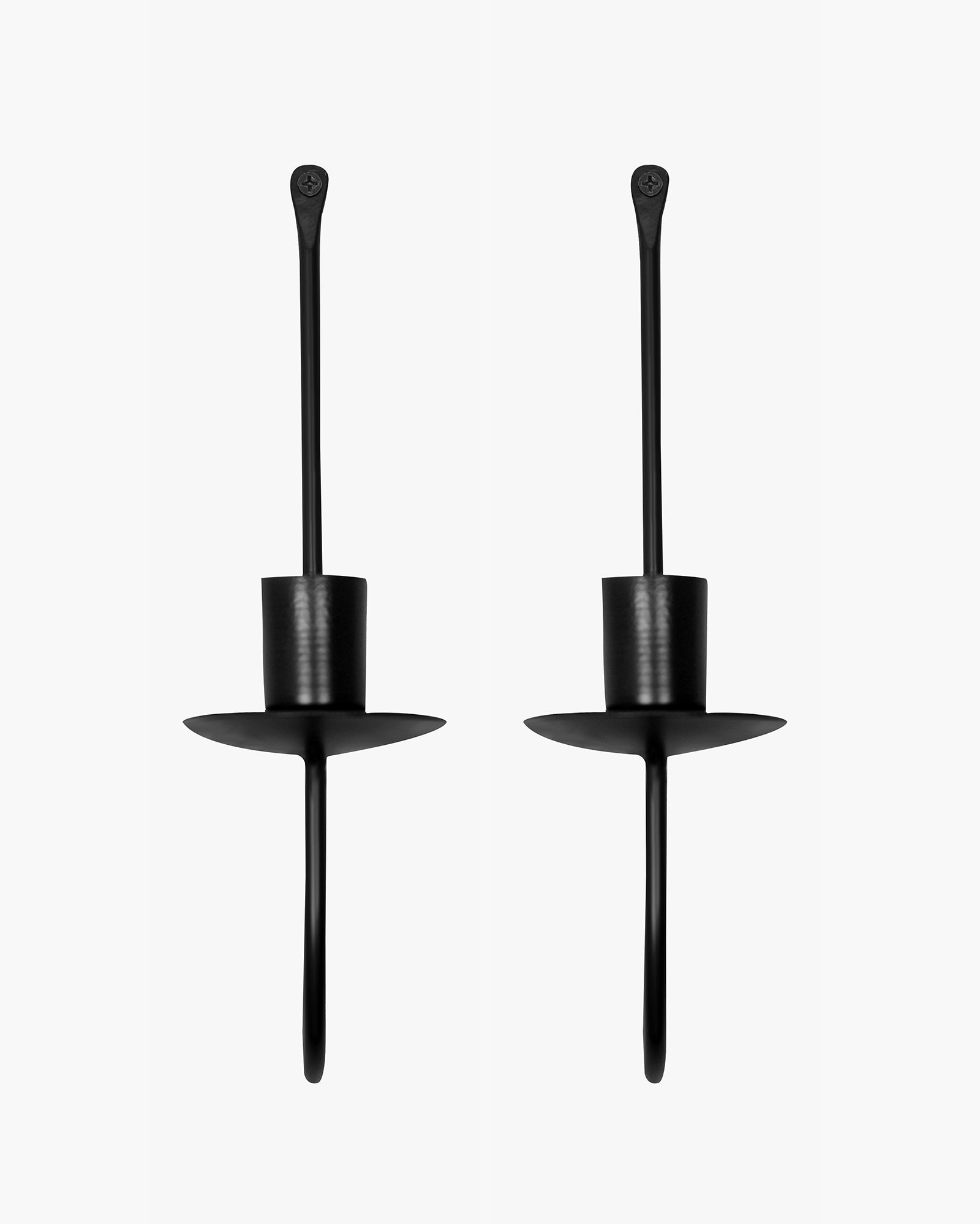 Wall Candle Holder Stand for Living Room, Black Metal Wall Sconce with Taper Candle Holder, Decorative Candle Stand for Diwali, Home Décor (Set of 2)