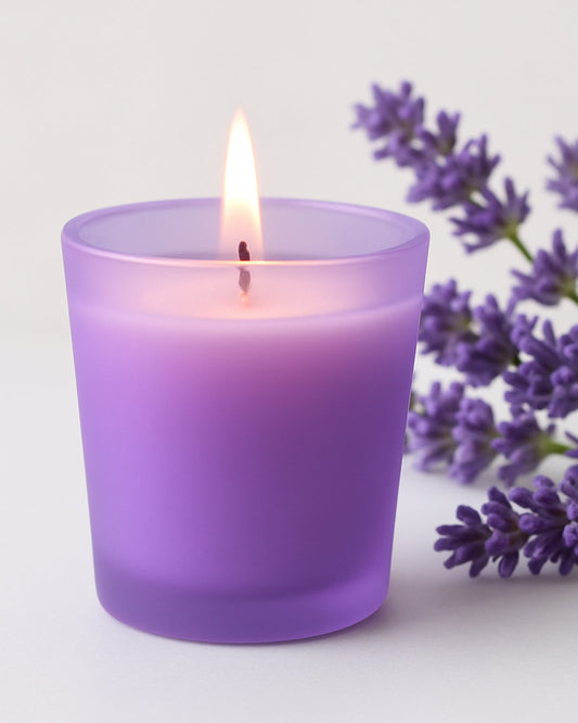 Premium Scented Candles in Glass, Small 2.5 Inch Wax Colored Votive Candles with Fragrance for Diwali Home Decor Light Wedding Party Favors Table Centerpiece, 11 Hours Burning, Vanilla