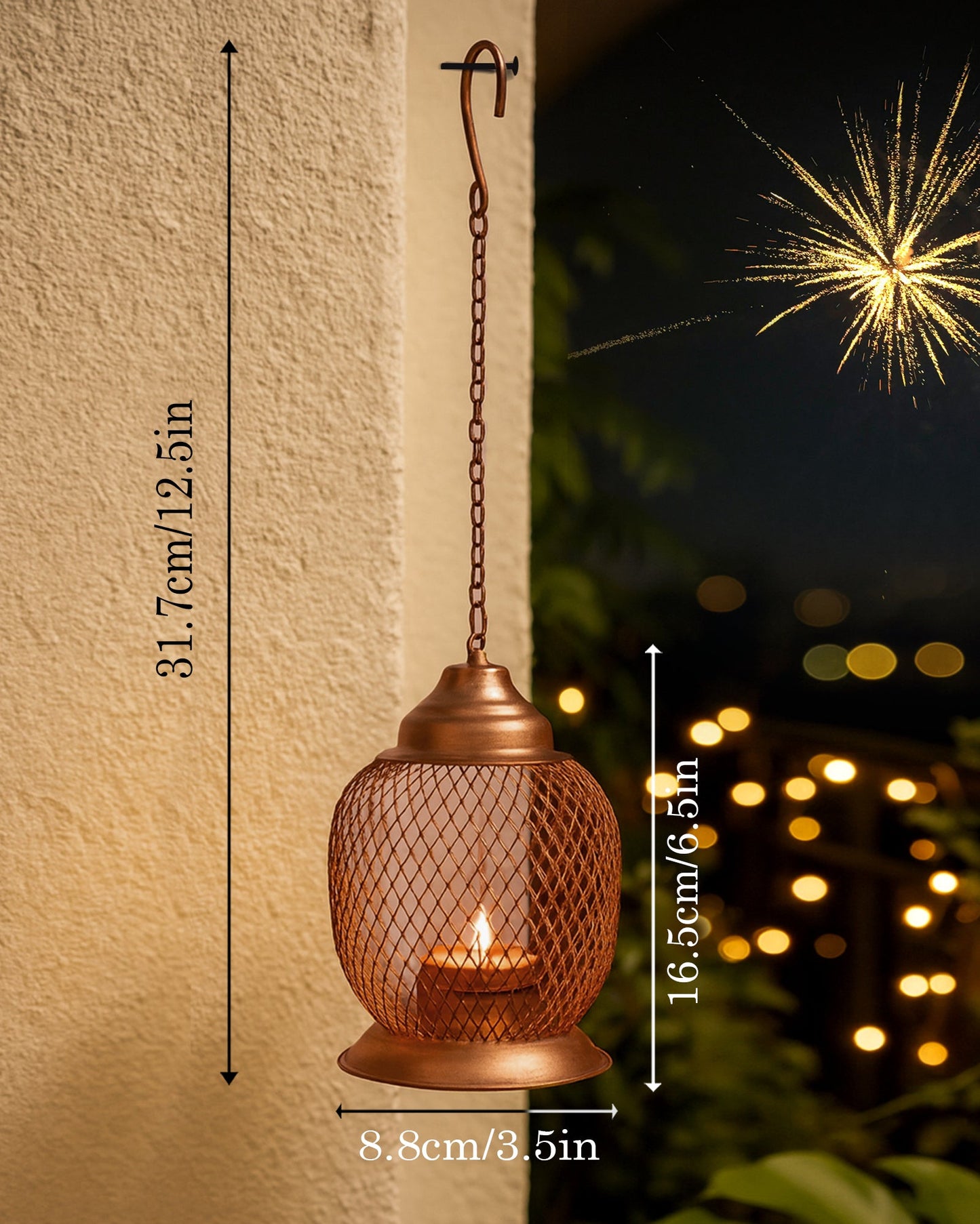 Wire Mesh Metal Tea Light Candle Holder – Decorative Tabletop Stand for Home, Diwali & Festive Décor, Golden