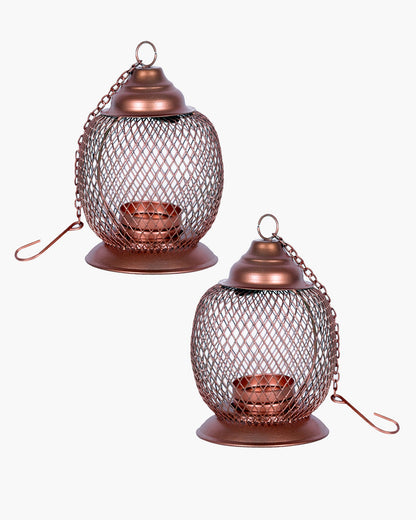 Wire Mesh Metal Tea Light Candle Holder – Decorative Tabletop Stand for Home, Diwali & Festive Décor, Golden