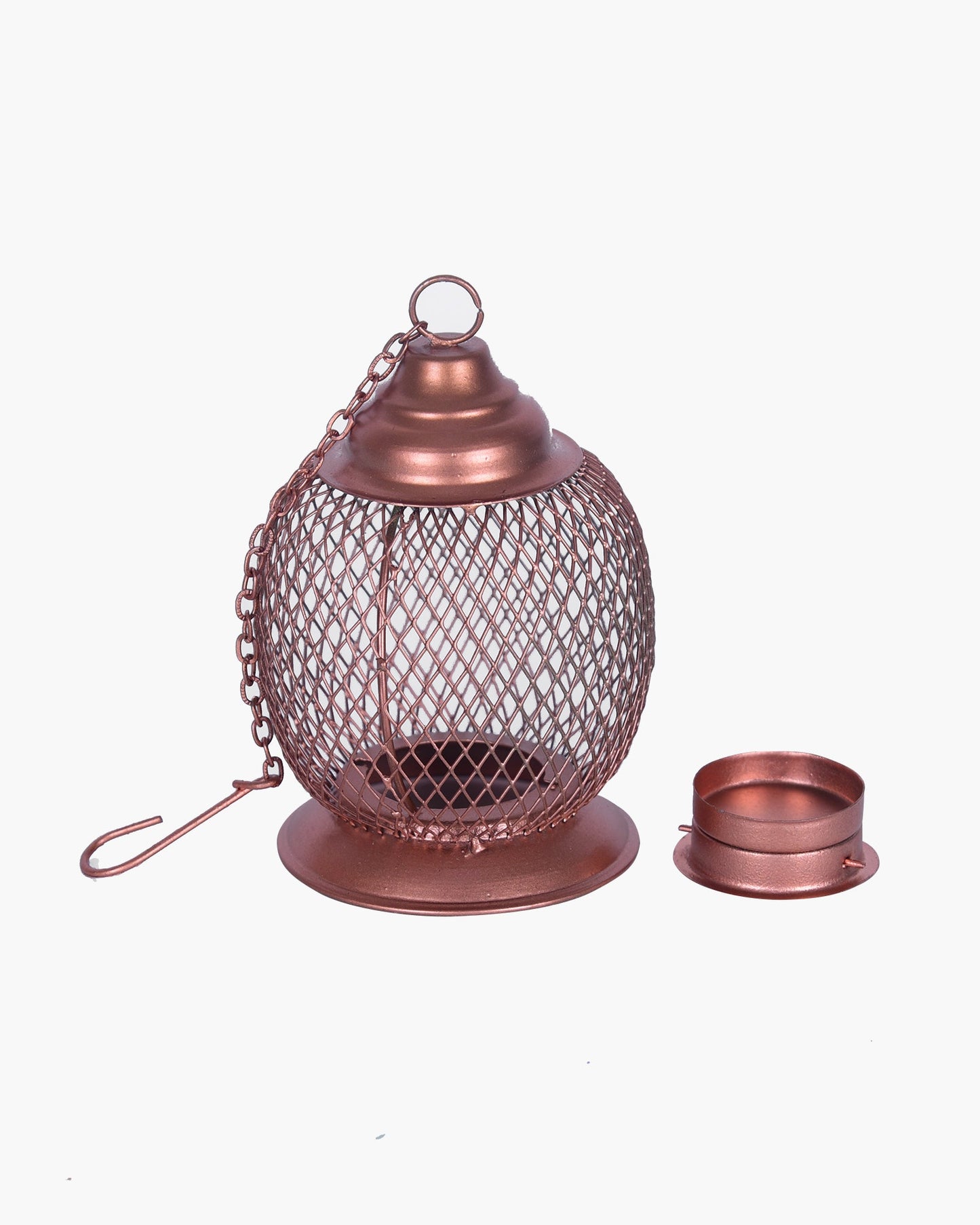 Wire Mesh Metal Tea Light Candle Holder – Decorative Tabletop Stand for Home, Diwali & Festive Décor, Golden