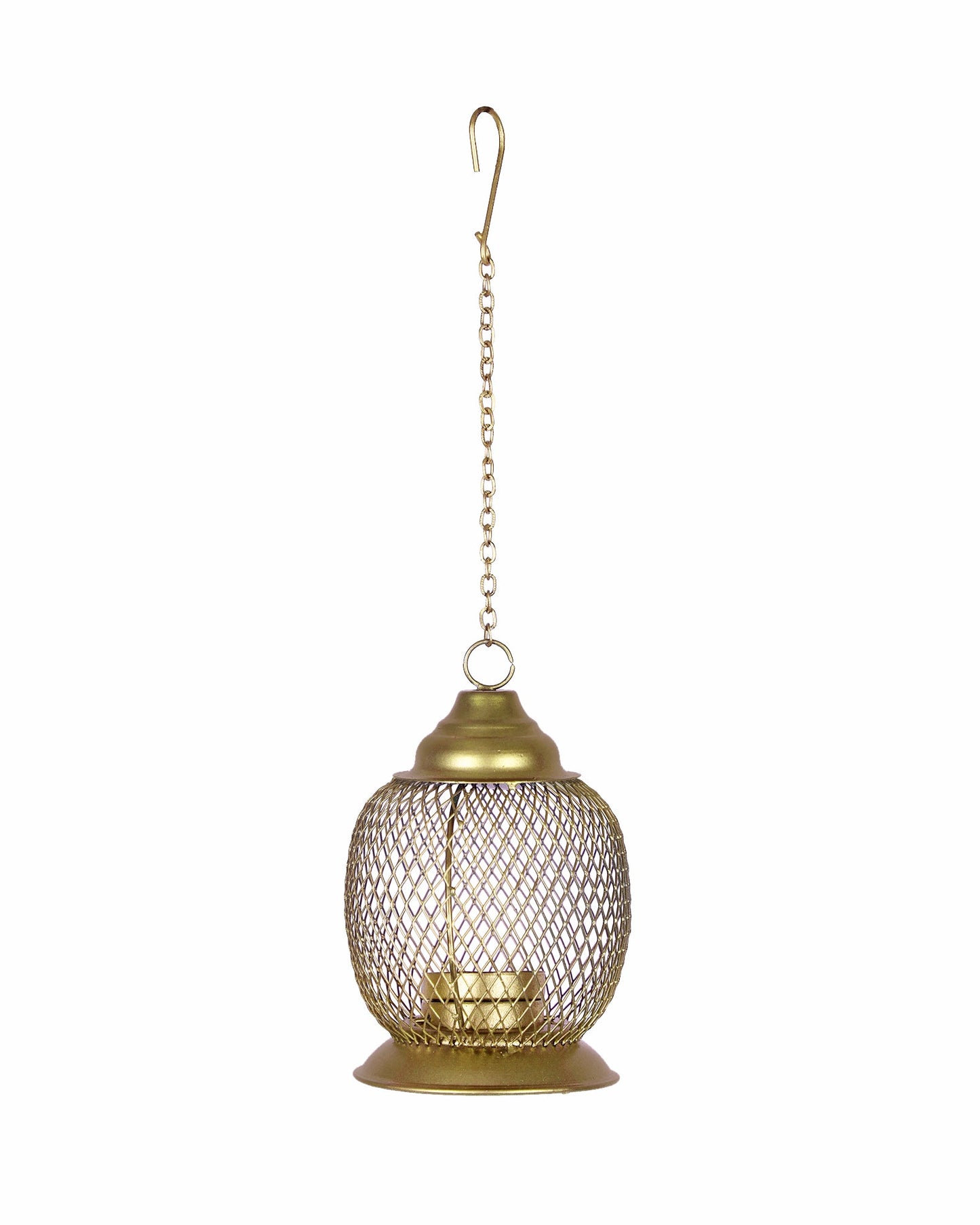 Wire Mesh Metal Tea Light Candle Holder – Decorative Tabletop Stand for Home, Diwali & Festive Décor, Golden