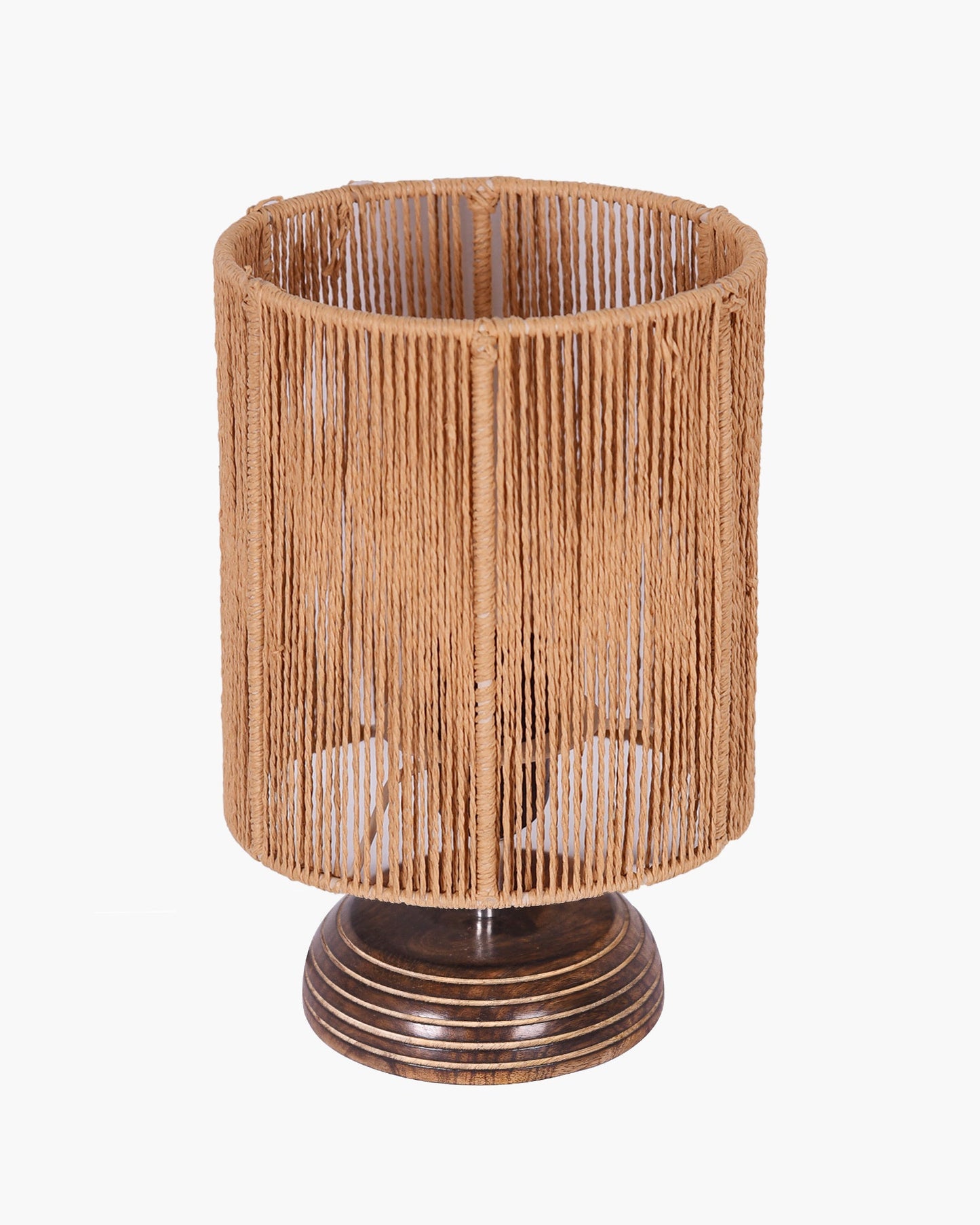 Homesake® Natural Weave Rope Table Lamp | Handcrafted Boho Bedside Light with Wooden Base | Warm Ambient Home Decor, Livra Collection, Lighting & Office Decor Light
