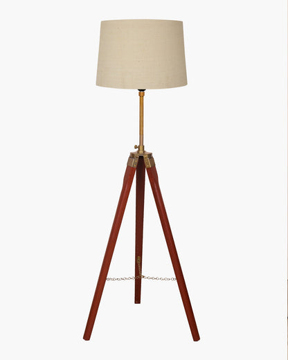 Homesake® Marinor Tripod Floor Lamp | Wooden Nautical Design with Fabric Shade | Living Room & Bedroom Home Decor Lighting