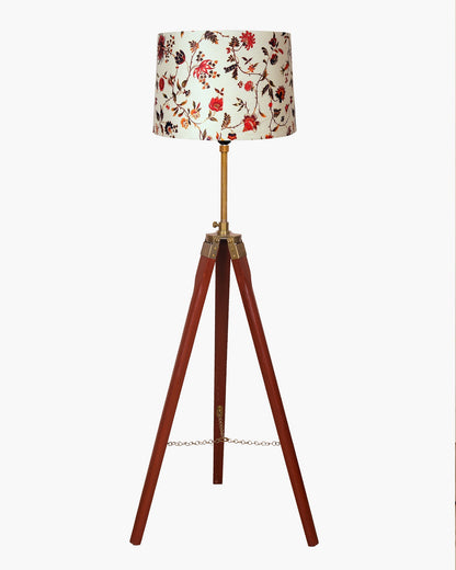 Homesake® Marinor Tripod Floor Lamp | Wooden Nautical Design with Fabric Shade | Living Room & Bedroom Home Decor Lighting