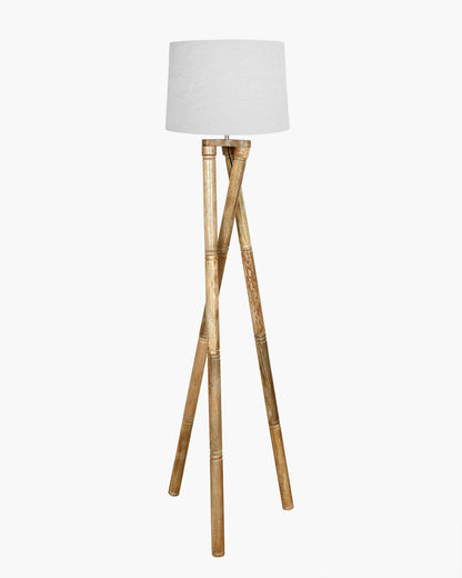 Cross-leg Wood Tripod Floor Lamp, Mid Century Standing Lamp, E27 Lamp Base, With Shade Modern Design Floor Reading Lamp for Living Room Bedroom, Study Room and Office