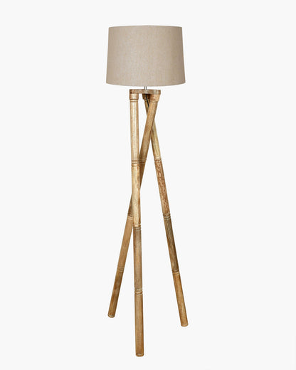 Cross-leg Wood Tripod Floor Lamp, Mid Century Standing Lamp, E27 Lamp Base, With Shade Modern Design Floor Reading Lamp for Living Room Bedroom, Study Room and Office