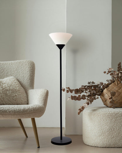 Sky Inverted Standing Lamps with Acrylic Shade,Modern Floor Lamp for Living Room, Bedrooms, Office  Straight Black
