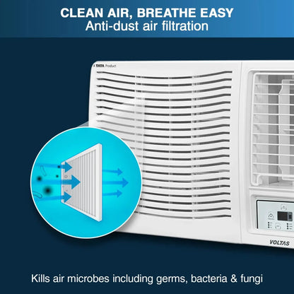 Voltas 1.5 Ton 3 Star Fixed Speed Window AC (Copper, Sleep Mode, Memory Restart Vectra Prism)