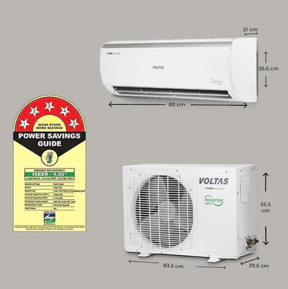 Voltas 2 Ton 5 Star Inverter Split AC | 100% Copper | 4 in 1 Adjustable Cooling