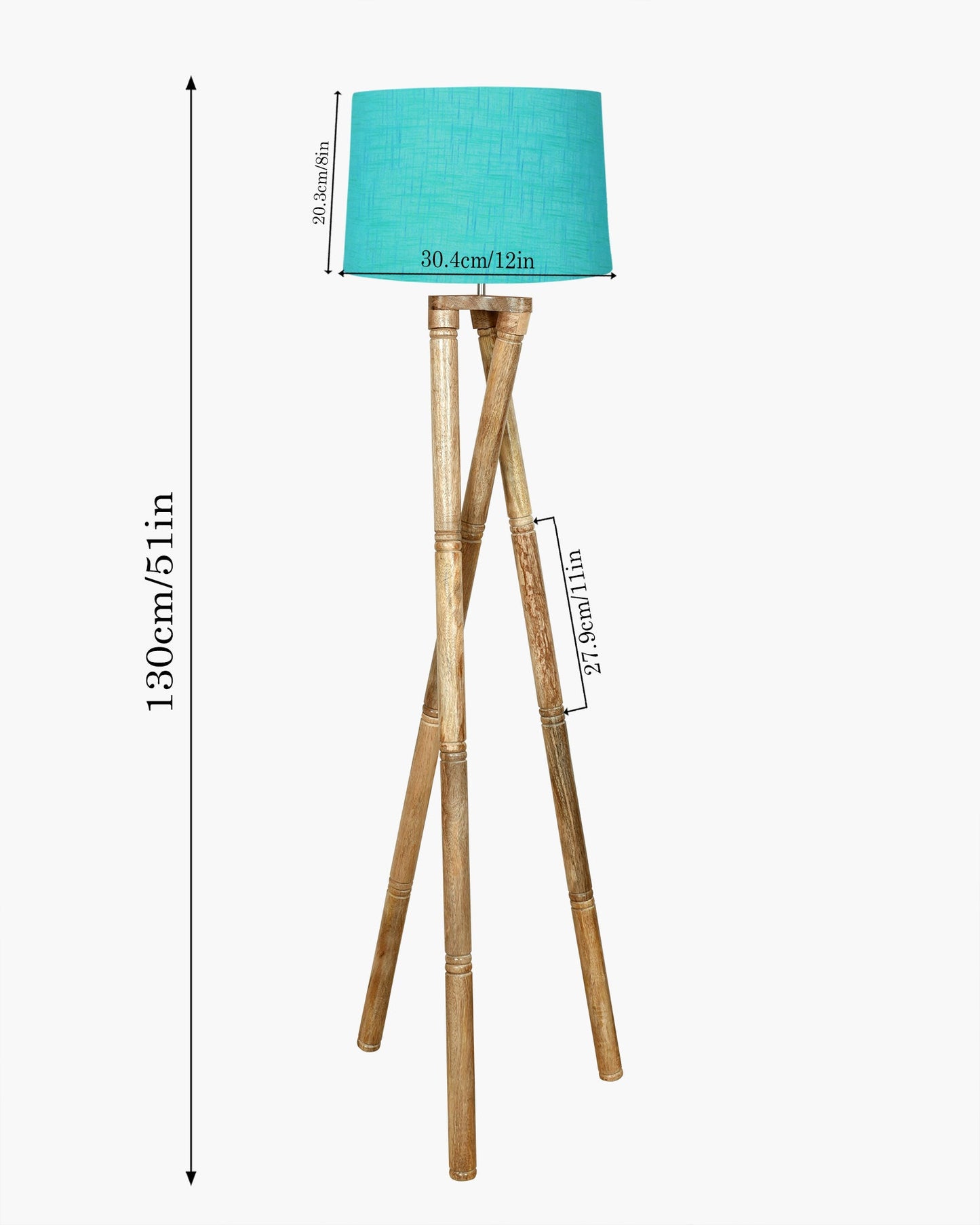 Cross-leg Wood Tripod Floor Lamp, Mid Century Standing Lamp, E27 Lamp Base, With Shade Modern Design Floor Reading Lamp for Living Room Bedroom, Study Room and Office