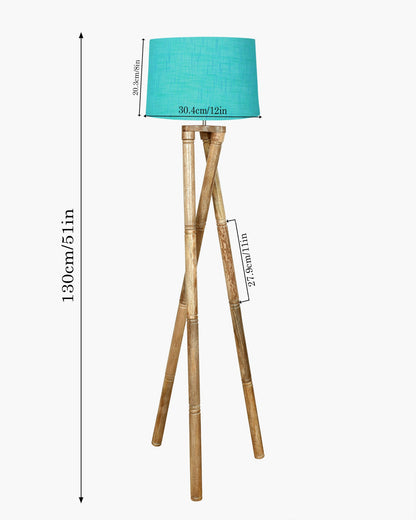 Cross-leg Wood Tripod Floor Lamp, Mid Century Standing Lamp, E27 Lamp Base, With Shade Modern Design Floor Reading Lamp for Living Room Bedroom, Study Room and Office