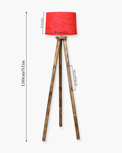 Wood Tripod Floor Lamp, Mid Century Standing Lamp, E27 Lamp Base, With shade Modern Design Floor Reading Lamp for Living Room Bedroom, Study Room and Office
