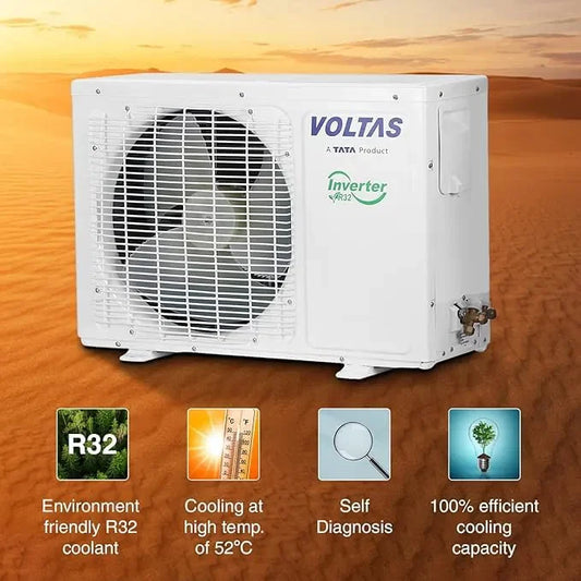 Voltas 1 Ton 5 Star, Inverter Split AC(Copper, 4-in-1 Adjustable Mode Vectra Elite