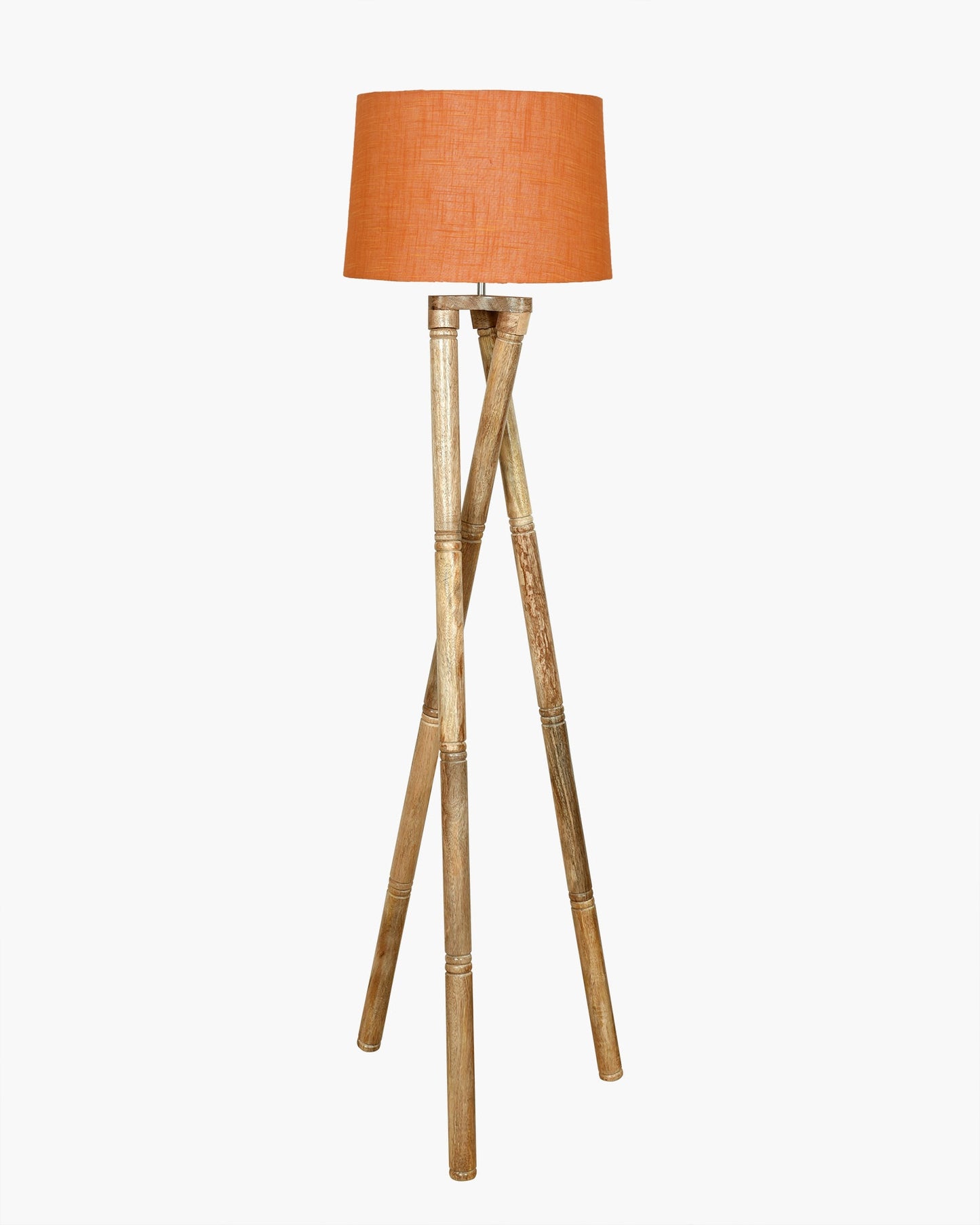 Cross-leg Wood Tripod Floor Lamp, Mid Century Standing Lamp, E27 Lamp Base, With Shade Modern Design Floor Reading Lamp for Living Room Bedroom, Study Room and Office