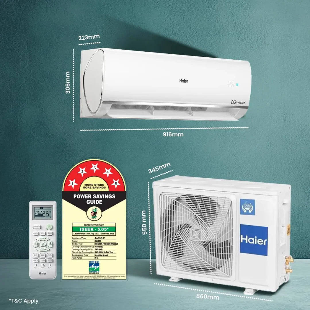 Haier 1.5 Ton 5 Star Inverter Split AC