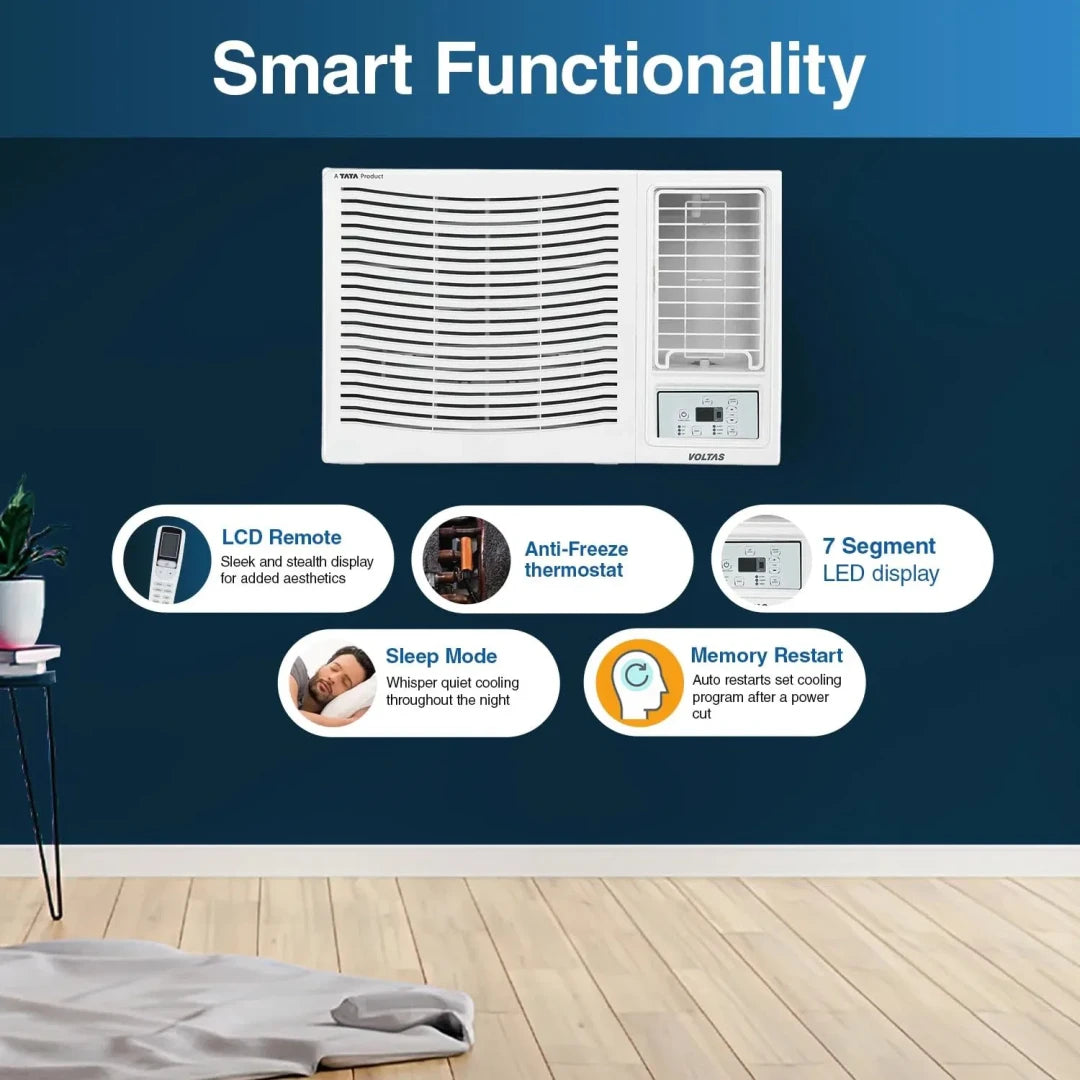Voltas 1.5 Ton 3 Star Fixed Speed Window AC (Copper, Sleep Mode, Memory Restart Vectra Prism)