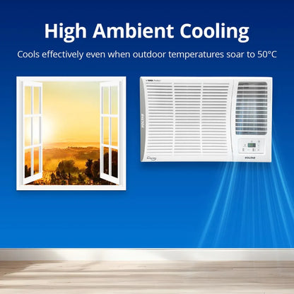 Voltas 1.5 Ton 3 Star, Turbo Mode Window AC (Copper Condenser, Anti-Rust Coating, Anti-Freeze Thermostat, Vectra PearL)