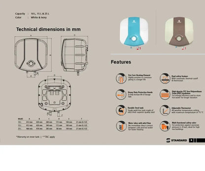 Havells Standard GLAZER 25 Liter Water Heater