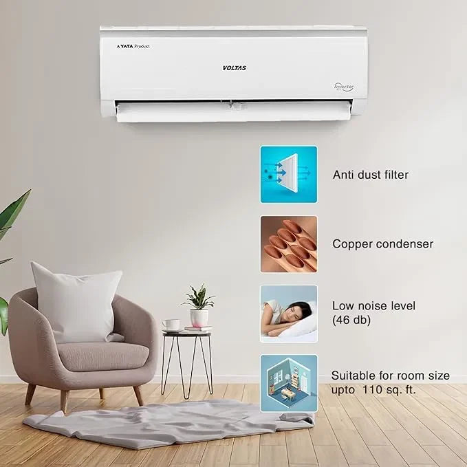 Voltas 1 Ton 5 Star, Inverter Split AC(Copper, 4-in-1 Adjustable Mode Vectra Elite