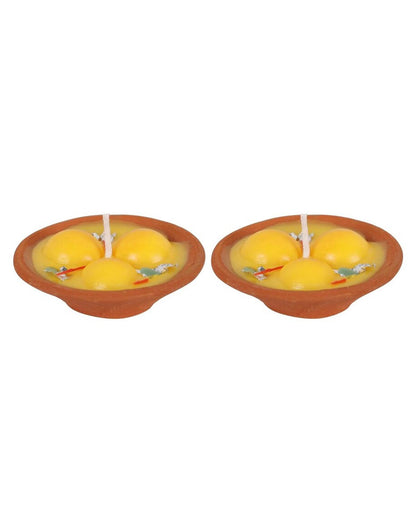 Premium Ladoo Candle, Hand Poured, Motichur Laddoo Candles, Diwali Gift Pack Decorative Scented Candle 100% Paraffin Wax, Set of 4