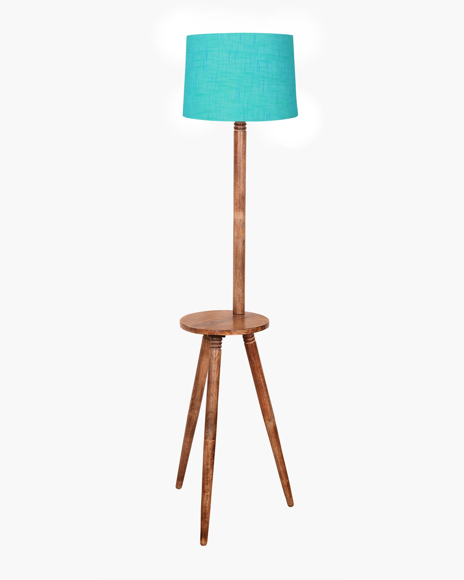Table,Tripod Wooden Floor Lamp, Mid Century Standing Lamp, E27 Lamp Base, With Shade Modern Design Floor Reading Lamp for Living Room Bedroom, Study Room and Office
