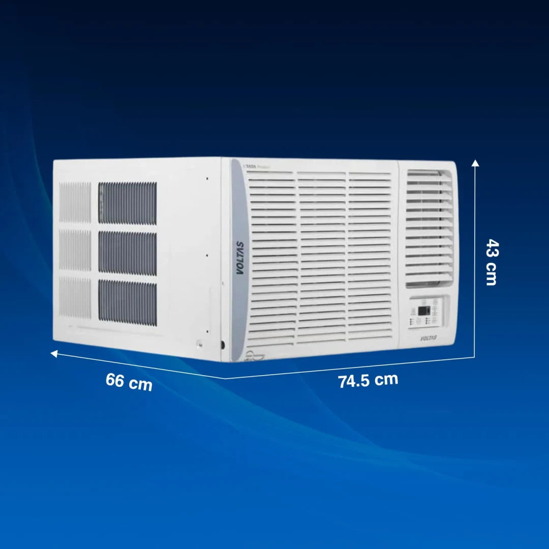 Voltas 1.5 Ton 3 Star, Turbo Mode Window AC (Copper Condenser, Anti-Rust Coating, Anti-Freeze Thermostat, Vectra PearL)